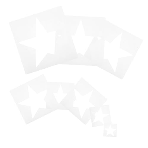 PLAFOPE 8 Stück Teiliges Große Sterne Schablonen aus Langlebigem Kunststoff Wiederverwendbare Malvorlagen in Verschiedenen Sternförmige Schablone für Wandgestaltung Stoff Papier und DIY von PLAFOPE