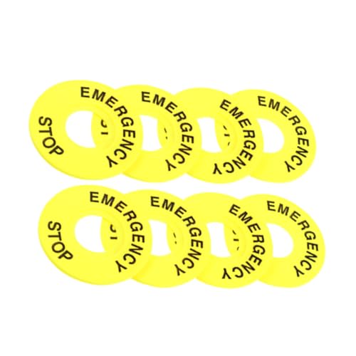 PLAFOPE 8 Stück Teiliges Not aus taster Warnring aus Robustem PVC Langlebiges Not aus schalter Symbol Installieren Gelber Sicherheits kennzeichnungsring für Notfall stoppschalter PLAFOPE 8 Stück Teiliges Not aus taster Warnring aus Robustem PVC Langlebiges Not aus schalter Symbol Installieren Gelber Sicherheits kennzeichnungsring für Notfall stoppschalter von PLAFOPE