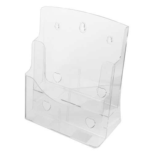 PLAFOPE Acryl Wandhalter Dokumentenhalter Transparent Prospekthalter Büro Organizer Stehsammler für Flyer und Broschüren Platzsparend Stabil von PLAFOPE