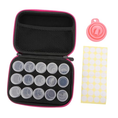 PLAFOPE Aufbewahrungsbox für Diamant Stickerei mit Fächern Tragbarer Kunststoff Organizer mit Reißverschluss Praktischer Behälter für Malzubehör und Bastelsteine Schwarz Rosa Design von PLAFOPE