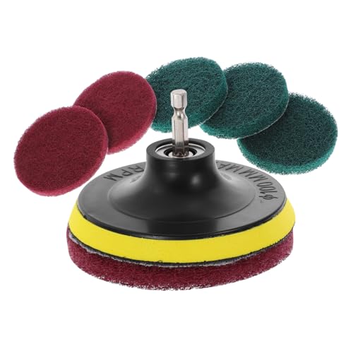 PLAFOPE Bohrmaschinen mit Halter Runde Scheuerpads Elektrisch Angetrieben Vielseitig für Autoreinigung Hartböden Fliesen Starke Schrubbkraft Langlebig und Einfach zu Montieren von PLAFOPE
