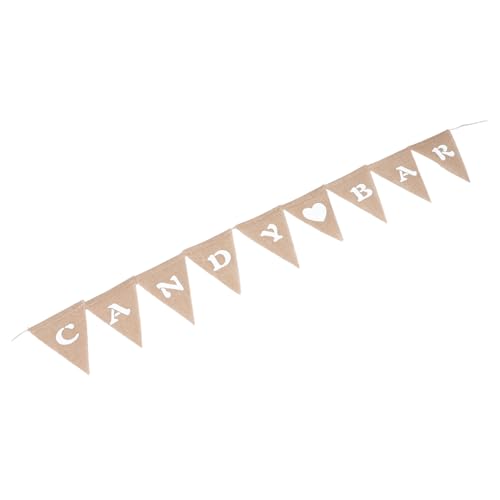 PLAFOPE Candy Bar Banner -teiliges Herzform Hessian Dreieck Fahnen aus Baumwollstoff Rustikale Vintage Girlande für Hochzeit Geburtstag Party Dekoration PLAFOPE Candy Bar Banner -teiliges Herzform Hessian Dreieck Fahnen aus Baumwollstoff Rustikale Vintage Girlande für Hochzeit Geburtstag Party Dekoration von PLAFOPE