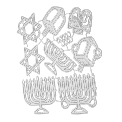 PLAFOPE Carbonstahl Hanukkah Stanzform Metall Schneidewerkzeug für DIY Grußkarten Scrapbooking Albumdekoration Handliche Prägeform für Bastelprojekte Originelles Basteln von PLAFOPE