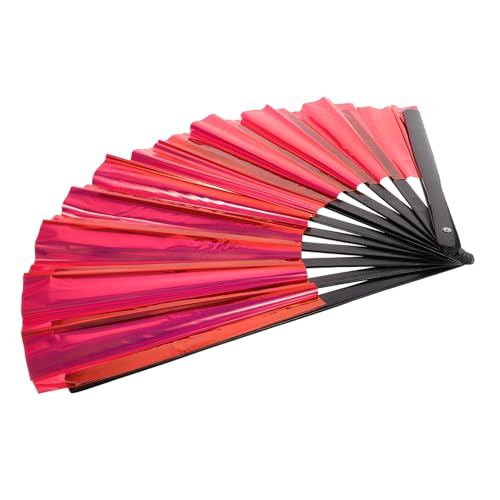 PLAFOPE Chinesischer Faltbarer Handfächer aus Robustem PVC Leichter Klappventilator mit Irisiertem Design Geeignet für Party Bühne Hochzeit Tanz und Dekoration von PLAFOPE