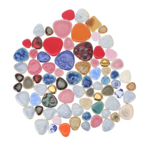 PLAFOPE DIY Mosaiksteine Unregelmäßige Keramik Fliesenbruch Glatt Poliert Vielseitiges Bastelmaterial für Kreative Wand Bodenfliesen Sichere Steine für Heimdekoration und Geschenke von PLAFOPE