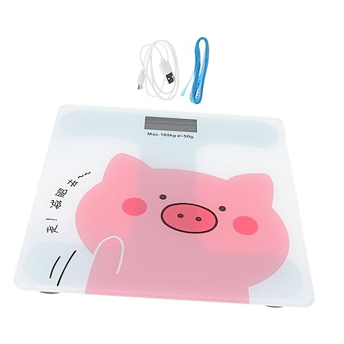 PLAFOPE Digitale Personenwaage im Cartoon Design USB Wiederaufladbare Haushaltswaage mit Automatischer Gewichtserkennung für für Familie und von PLAFOPE