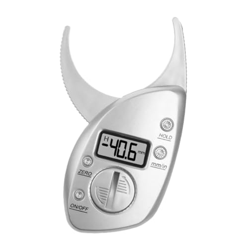 PLAFOPE Digitaler Fettkaliper Körperfettmessgerät Handlich Präzise Hautfaltenmessung Für Oberarme Oberschenkel Fitness Zuhause Sportgeräte Zubehör Silber von PLAFOPE