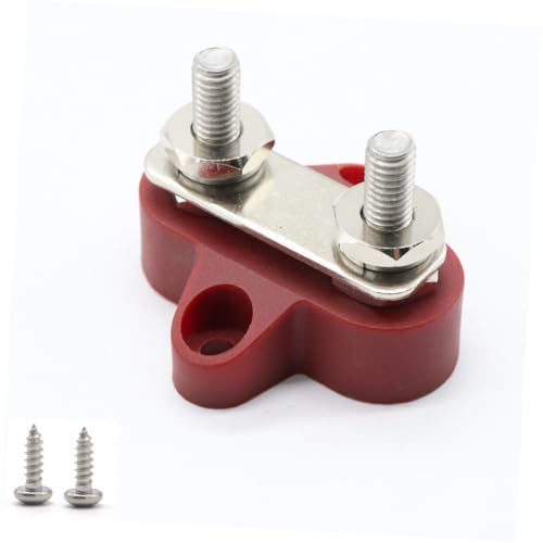 PLAFOPE Dual Terminal Verteilerblock Rot Schraubklemme Heavy Duty Sammelschiene für Auto Boot Lkw Wohnmobil mit Glasfaserverstärktem Nylongehäuse von PLAFOPE