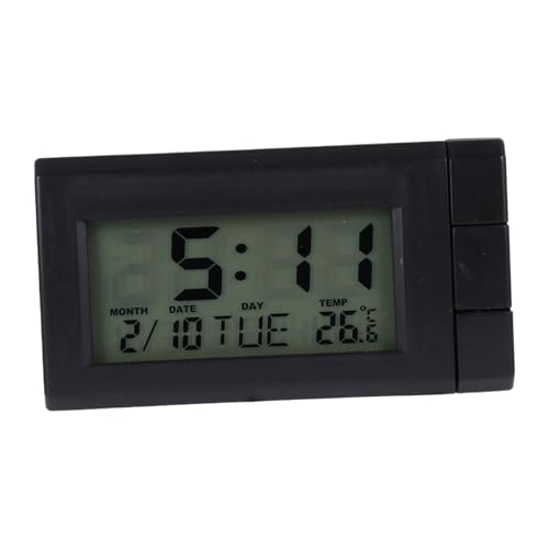 PLAFOPE Elektronische Auto Armaturenbrettuhr mit Thermometer Selbstklebende Dashboard Uhr Leuchtende Kfz-uhr für Motorrad Auto Büro Einfache Montage ohne Bohren von PLAFOPE