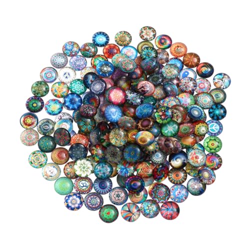 PLAFOPE Gemischte Runde Mosaiksteine Glastiles für DIY Schmuck Basteln Dekorative Flache Rückseite Wasserfest Langlebig Vielseitig Einsetzbar für Uhr Vase Bilderrahmen von PLAFOPE
