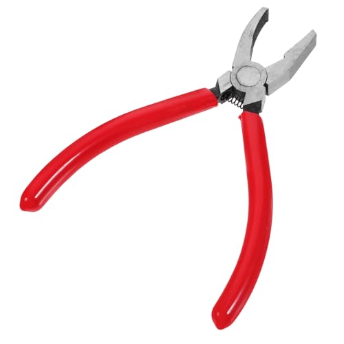 PLAFOPE Glasbrechzange mit Gebogenem Kopf Robuste Laufzange für Präzises Schneiden von Buntglas Mosaiken und Fusionsglas Stahl rubber material Stabiles Design für Saubere Glasarbeiten von PLAFOPE