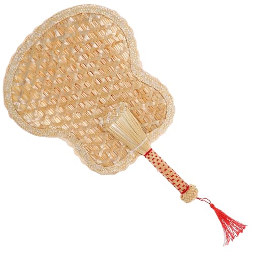 PLAFOPE Handfächer aus Weizenstroh Handgefertigt Rustikal und Leicht Dekorativer Tragbarer Sommer Handventilator für Party Strand und Alltag Vielseitiger Fächer für Unterwegs und Zuhause von PLAFOPE