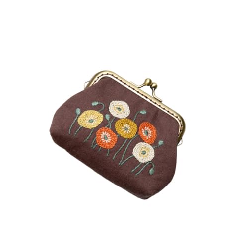 PLAFOPE Handgefertigtes Stickerei Komplettset mit Schloss Münzbeutel DIY Baumwollstoff Clutch mit Blumenmuster Umfassendes Anfänger Stickset mit Wolle Nadel und Zubehör für Damen und PLAFOPE Handgefertigtes Stickerei Komplettset mit Schloss Münzbeutel DIY Baumwollstoff Clutch mit Blumenmuster Umfassendes Anfänger Stickset mit Wolle Nadel und Zubehör für Damen und von PLAFOPE