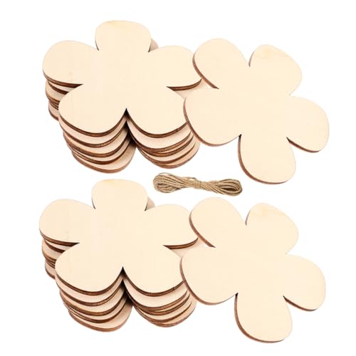 PLAFOPE Holzscheiben Natürliche Holzblumen Ausschnitte Robust Langlebig Unbemalt DIY Basteln Party Dekoration Holz Deko Zubehör für Kreative Holzkunst und Handarbeit von PLAFOPE