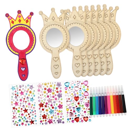 PLAFOPE Holzspielzeug Krone Spiegel Bastelset Teilig mit Wasserfarbenstiften und Aufklebern DIY Handspiegel zum Bemalen für Mädchen Geburtstag Dekoration Kreative Holzrahmen Spiegel PLAFOPE Holzspielzeug Krone Spiegel Bastelset Teilig mit Wasserfarbenstiften und Aufklebern DIY Handspiegel zum Bemalen für Mädchen Geburtstag Dekoration Kreative Holzrahmen Spiegel von PLAFOPE