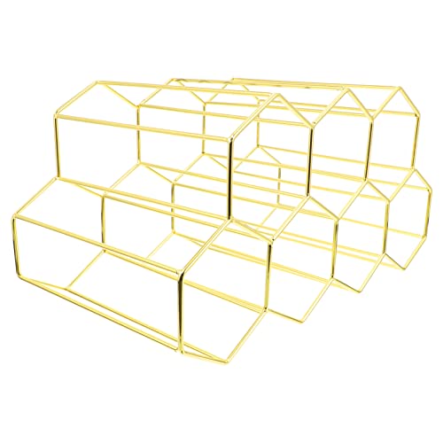 PLAFOPE Honeycomb Weinregal 7 Löcher Freistehend Waben Metallständer Platzsparendes Design Für Spirituosenbar Und Küche Robust Und Leicht Zu Reinigen Für Weinflaschenorganisator von PLAFOPE