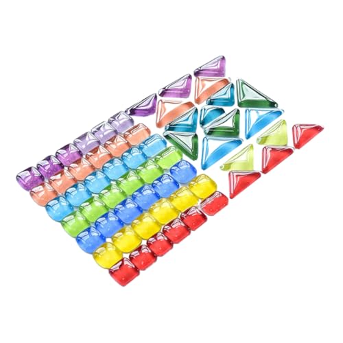 PLAFOPE Mosaiksteine Kristallglas Flache Quadratische Steine für DIY Bastelprojekte Bunte Glasmosaiksteine zum Dekorieren von Bilderrahmen Vasen Schmuck Handwerk von PLAFOPE