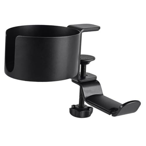 PLAFOPE Multifunktionale Schreibtischhalterung mit Verstellbarem Drehbarem Aluminium Kopfhörerhalter und Becherhalter Schwarz Praktischer Platzsparender Schreibtischhaken für Büro Zuhause PLAFOPE Multifunktionale Schreibtischhalterung mit Verstellbarem Drehbarem Aluminium Kopfhörerhalter und Becherhalter Schwarz Praktischer Platzsparender Schreibtischhaken für Büro Zuhause von PLAFOPE