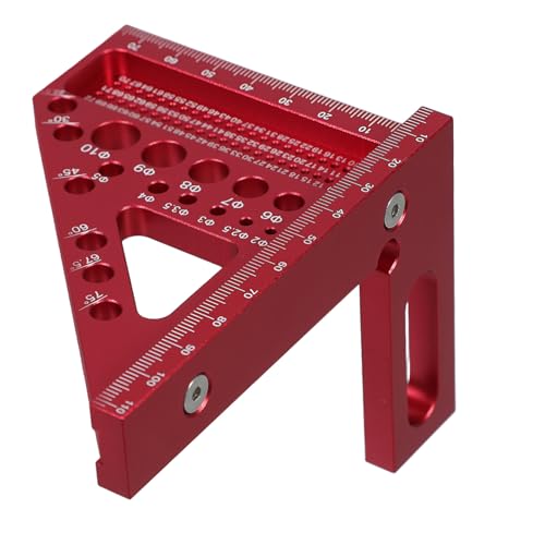 PLAFOPE Multifunktionales Aluminiumlegierung Winkelmesslineal Holzverarbeitung Präzisions Anreißwerkzeug für Zimmerleute Ingenieure DIY Handwerker Leicht Tragbar von PLAFOPE