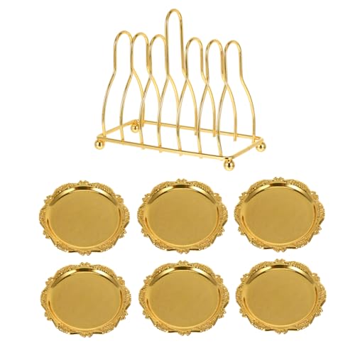 PLAFOPE Retro Cocktail Untersetzer aus Hochwertiger Zinklegierung mit Halter Teilig rutschfest und Dekorativ Geeignet für Gläser Tassen und Cocktails für Zuhause und Partys von PLAFOPE