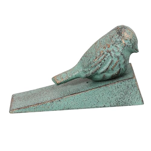 PLAFOPE Retro Türkeil aus Gusseisen mit Grünem Vogel Motiv Schwerer Türstopper Keil Stabiler Türkeil für Innen und Außentüren Dekorativer Bodenstopper für Wohnzimmer Schlafzimmer Bad von PLAFOPE