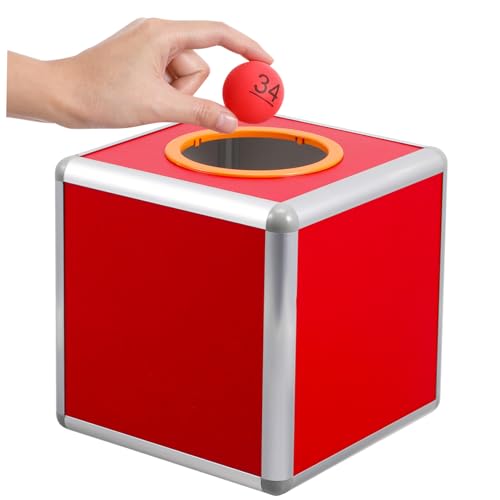 PLAFOPE Rote Mittlere Raffle Box Quadratisch mit Schlitz Transparent für Lose Spenden Geldscheine Ballots und Gebete Vielseitige Verlosung Wahlurne von PLAFOPE