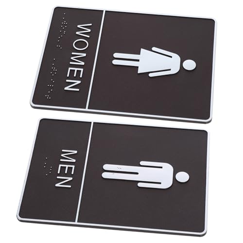 PLAFOPE Selbstklebendes Wc Schild mit Brailleschrift Toilettenschild für Männer und Frauen Barrierefreies Acryl Türschild für Öffentliche Waschräume Einfache Montage Inklusive von PLAFOPE