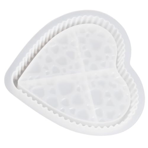 PLAFOPE Silikonform Herzförmiges Tablett mit Kristalloptik Multifunktionale Harzform für DIY Aufbewahrungsboxen Wiederverwendbar Leicht zu Reinigen für Bastelprojekte und Geschenkideen von PLAFOPE