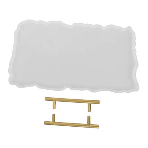 PLAFOPE Silikonform Tray mit Unregelmäßigen Kanten Robustes Epoxidharz Gießform mit Griffen Einfach zu Entformen für Diy Handgefertigte Serviertabletts und Wohnaccessoires von PLAFOPE