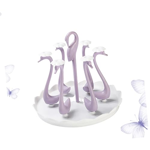 PLAFOPE Stängiger Kunststoff Tassenhalter mit Drehbarem Runddesign und Elegantem Schwanenmuster Violett für Zuhause zur Aufbewahrung und Trocknung von Bechern und Gläsern PLAFOPE Stängiger Kunststoff Tassenhalter mit Drehbarem Runddesign und Elegantem Schwanenmuster Violett für Zuhause zur Aufbewahrung und Trocknung von Bechern und Gläsern von PLAFOPE