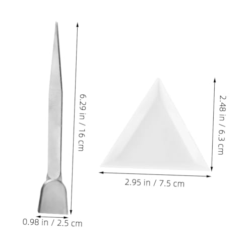 PLAFOPE Teiliges Perlen sortierset mit Edelstahl pinzette und Perlenschaufel Dreieckige Kunststoff tabletts Rutschfestes Design für Schmuckherstellung zum Organisieren von Strasssteinen von PLAFOPE