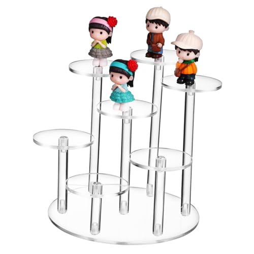 PLAFOPE Transparenter Acryl Display Ständer mit Mehrstöckiges Buffetständer Regal für Schmuck Deko und Verkaufspräsentation Stabiler Moderner Ausstellungspodest ohne Wandanschluss von PLAFOPE