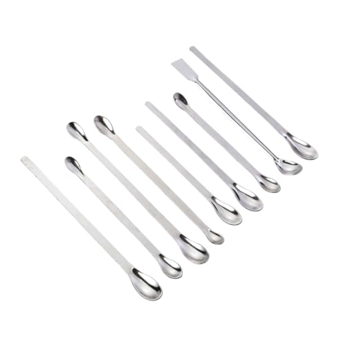 PLAFOPE Verdickter Medizinlöffel Labor Mischen Teelöffel Schöpflöffel Kochen spachtel Reagenzienlöffel Probenspatel Mischschaufel Rührlöffel aus Edelstahl Probenlöffel aus Edelstahl Silber von PLAFOPE