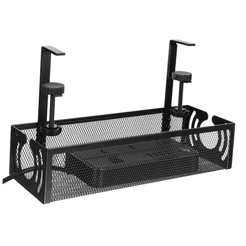 PLAFOPE Verstellbares Kabelmanagement Tablett mit Rutschfesten Klemmen Untertisch Kabelkorb für Schreibtisch Offene Kabelablage zur Ordentlichen Organisation von Kabeln und PLAFOPE Verstellbares Kabelmanagement Tablett mit Rutschfesten Klemmen Untertisch Kabelkorb für Schreibtisch Offene Kabelablage zur Ordentlichen Organisation von Kabeln und von PLAFOPE