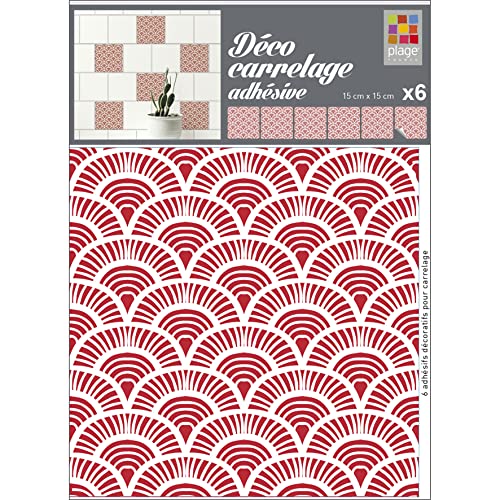 PLAGE 6 Fliesen Sticker Okoppe rot, Vinyl, Red, 15 x 0.1 x 15 cm, 6 PLAGE 6 Fliesen Sticker Okoppe rot, Vinyl, Red, 15 x 0.1 x 15 cm, 6 von PLAGE