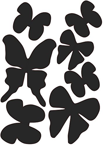 PLAGE Charming Butterfly Stickers 3D Decoration-Black [7 Butterflies Between 8 x 6,5 cm and 14 x 11 cm], Plastik, 14 x 0.1 x 11 cm, 7-Einheiten von PLAGE