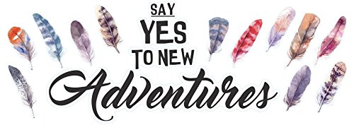 PLAGE Deko Wandaufkleber-Say yes to New Adventures, Vinyl, Colorful, 68 x 0.1 x 24 cm von PLAGE