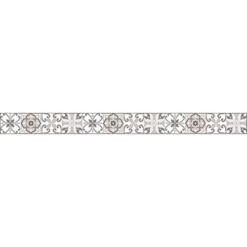 PLAGE Wand Bordüre selbstklebend Listel Lazzaro, Vinyl, grau, 180 x 5 cm von PLAGE