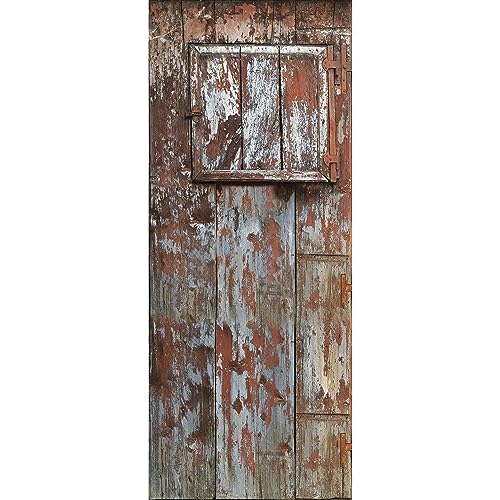 Plage Rustikales Illusion Tür, Vinyl, grau und rot, 83 x 3 x 204 cm von PLAGE