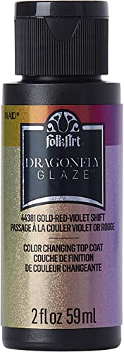 PLAID ENTERPRISES, INC. 44381 Libellen-Glasur 2 o Gold-Rot-Violett Folkart Color Shift GLD/RD/VIO, 2oz/59ml von FolkArt