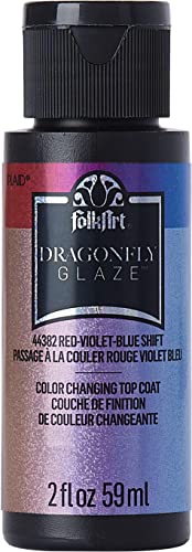 PLAID ENTERPRISES, INC. 44382 Violet Libellen-Glasur 2 O Folkart Color Shift RD/VIO/BLU, Rot/Violett/Blau, 2oz/59ml von FolkArt