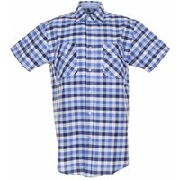 Planam - Countryhemd 1/4 Arm Hemden blau kariert Größe 47/48 - blau von PLANAM