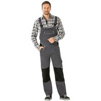 Planam - Canvas 320 Latzhose grau/schwarz 56 von PLANAM