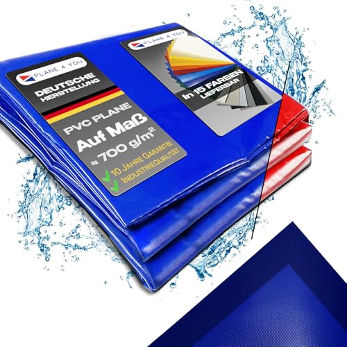 Abdeckplane nach Maß I Breite bis 2,40 m x Länge bis 17m I Ohne Ösen I PVC LKW Plane in 15 Farben auf Wunschmaß I Gewebeplane I Sonnensegel I Tarp I mit Randverstärkung von PLANE 4 YOU