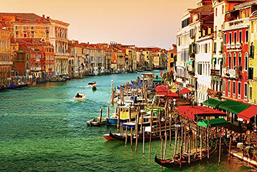 VLIES Fototapete-250x186 cm-STÄDTE-(PF5117)-Stadt Italien Venedig Canale Grande Basilika Abend Wandbild Wandtattoo Poster Dekoration von PLANET PHOTOWALLS