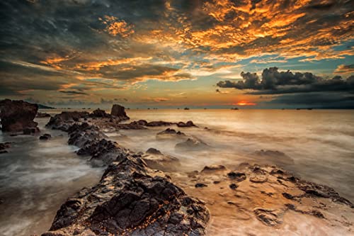 VLIES Fototapete-STRAND-(PS6490)-300x223 cm-Natur Landschaft Meer Ozean See Dünen Steg Sand Ostsee Nordsee Malediven Ausblick Dekor Wandbild Wandtatoo Poster Moderne Tapete Deluxe Print von PLANET PHOTOWALLS