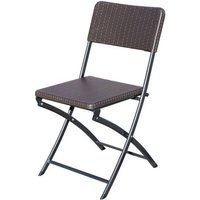 2er Pack Outdoor-Klappstühle Habitex 44,5x54x81 cm Metall- und Polyethylen-Klappstühle mit Rattan-Imitat-Design von PLANETA HUERTO