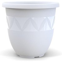 Blumentopf Capri ø 24x20 cm Weiß - Pflanzkübel Übertopf Pflanztopf - Plastard von PLASTARD