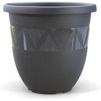 Blumentopf Capri ø 27x22 cm Anthrazit - Pflanzkübel Übertopf Pflanztopf - Plastard von PLASTARD