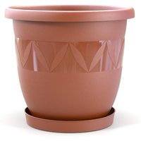 Plastard Blumentopf Capri 40 cm Durchmesser mit Untersetzer in Terrakotta von PLASTARD